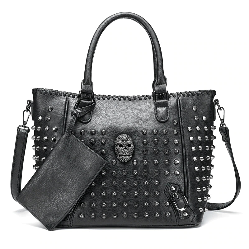 Leather skull outlet purse