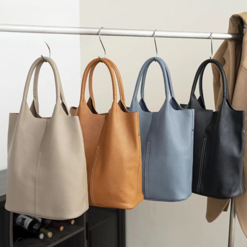 Real Leather Shopper Tote Bag