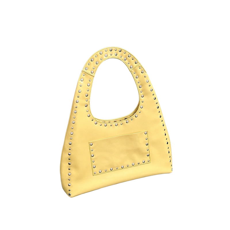 Retro Rivet Oil Wax Leather Shoulder Bag