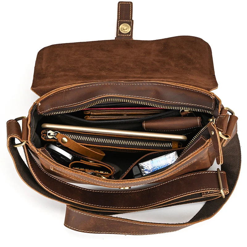 Genuine Leather Male Female Crossbody Bag