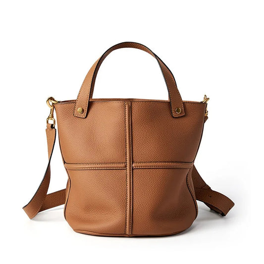 Genuine Leather Large Capacity Bucket Shoulder Bag