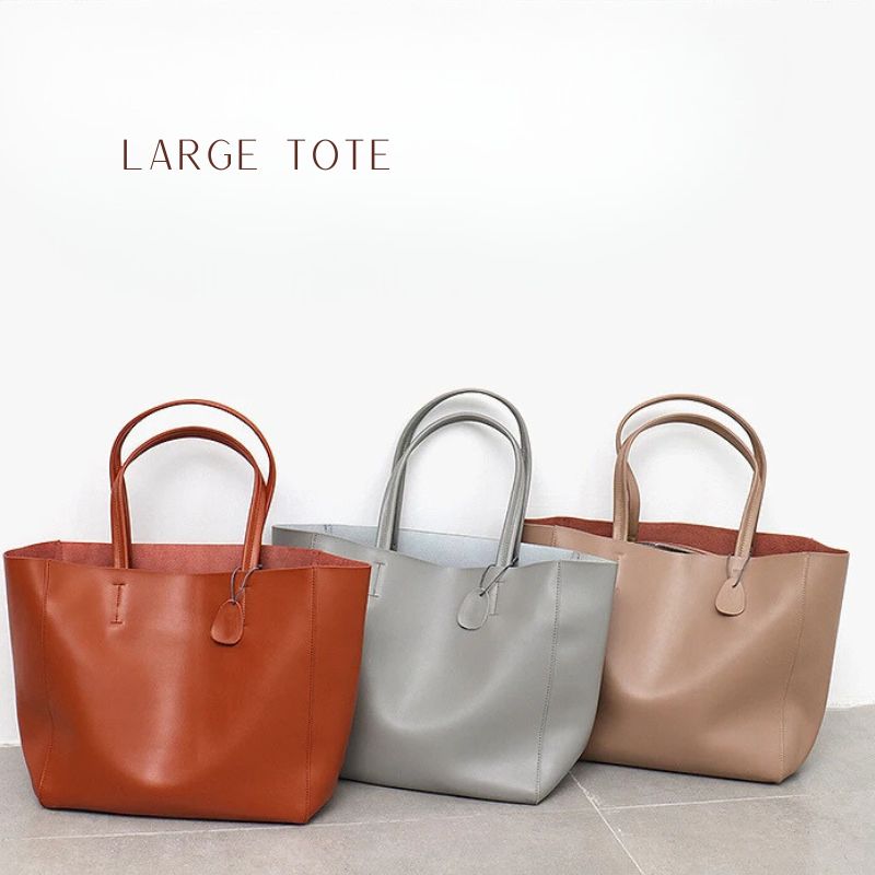 Large Capacity Women's Fashionable Real Leather Tote Bag
