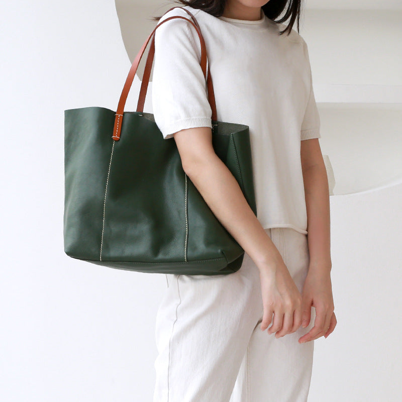 Luxury Genuine Leather Casual Tote Bag