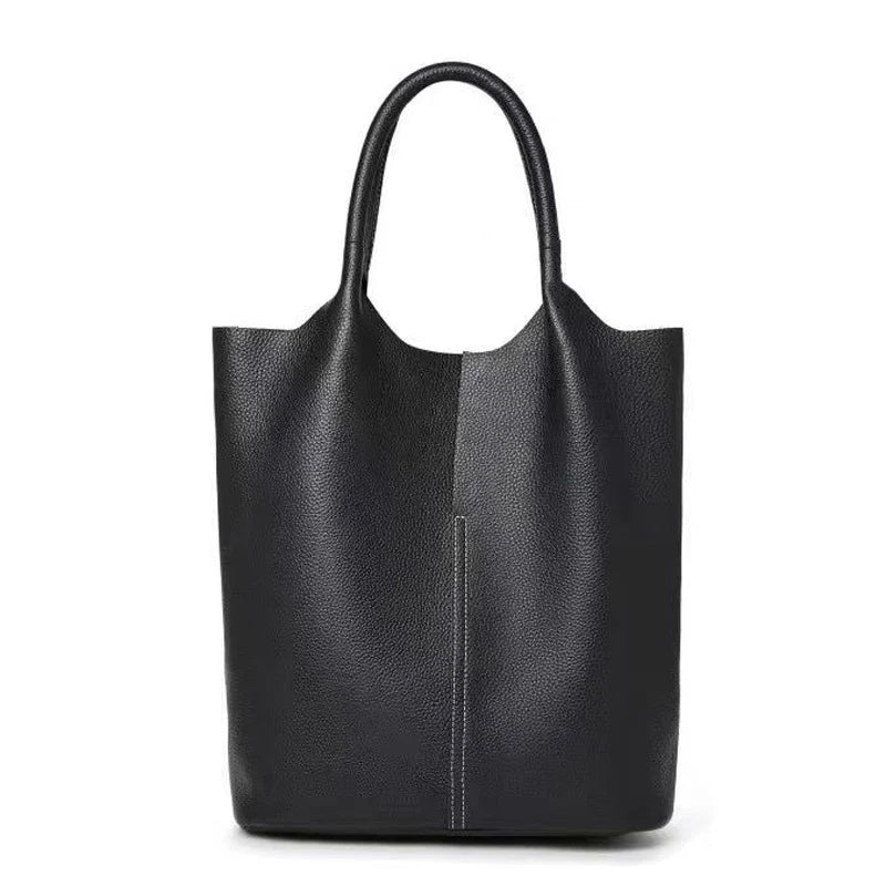 Real Leather Shopper Tote Bag