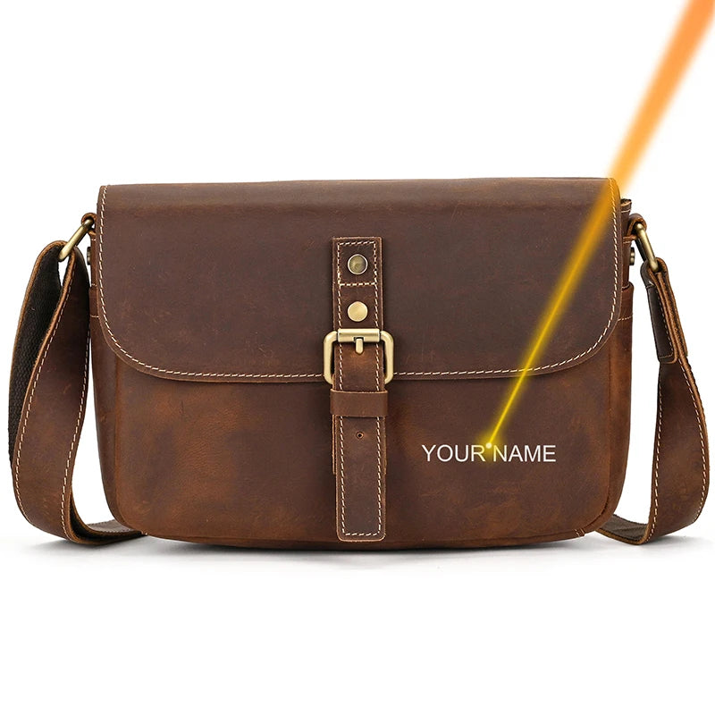 Genuine Leather Male Female Crossbody Bag