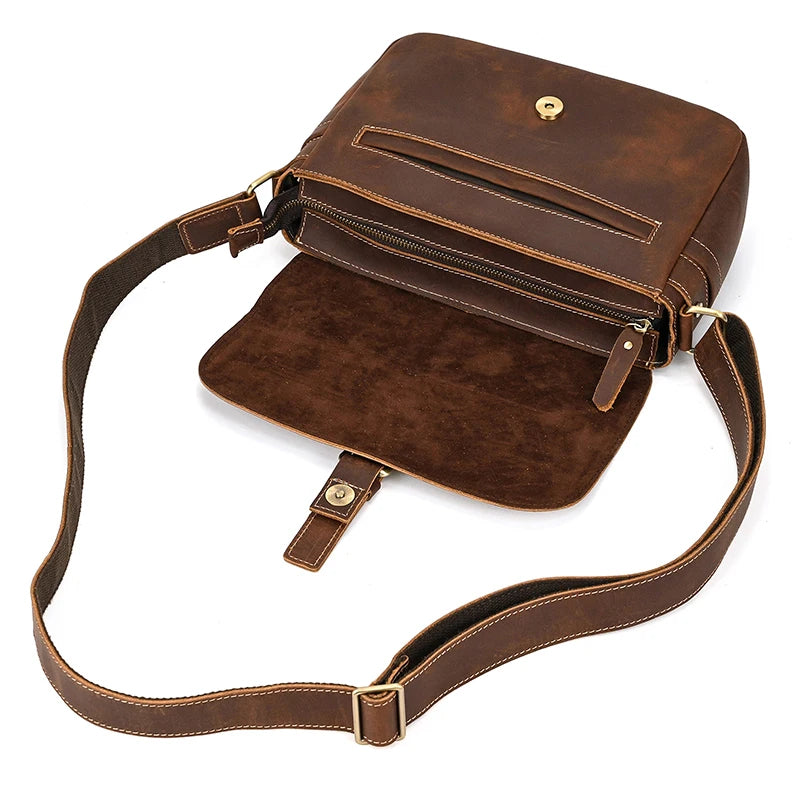 Genuine Leather Male Female Crossbody Bag