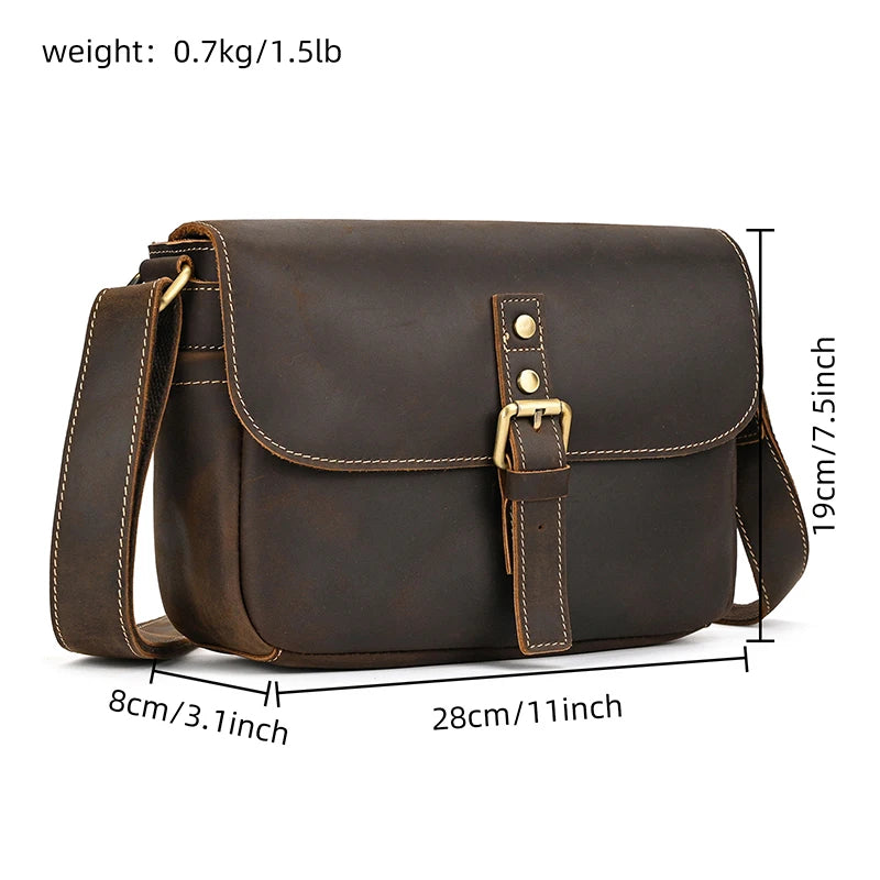 Genuine Leather Male Female Crossbody Bag