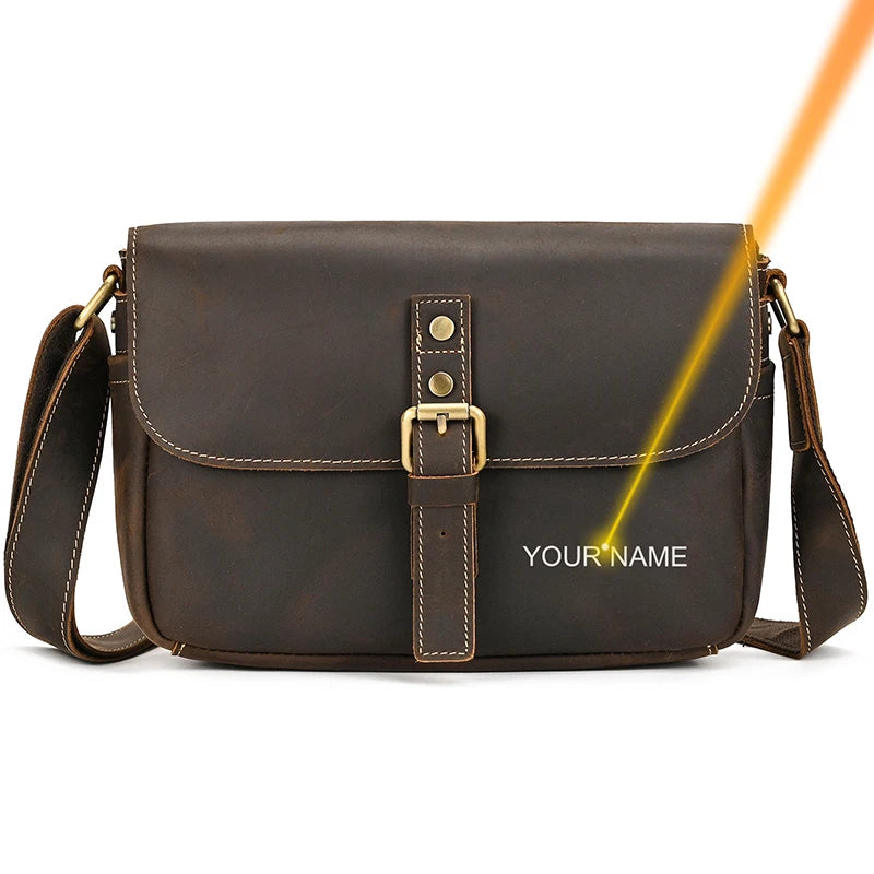 Genuine Leather Male Female Crossbody Bag