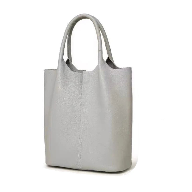 Real Leather Shopper Tote Bag