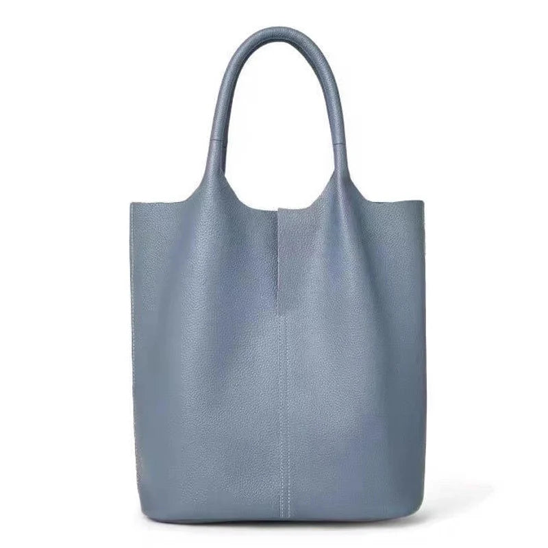 Real Leather Shopper Tote Bag