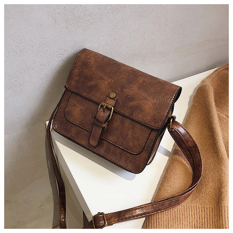 Bag Vintage Leather Shoulder Purse Brown Women Crossbody Satchel