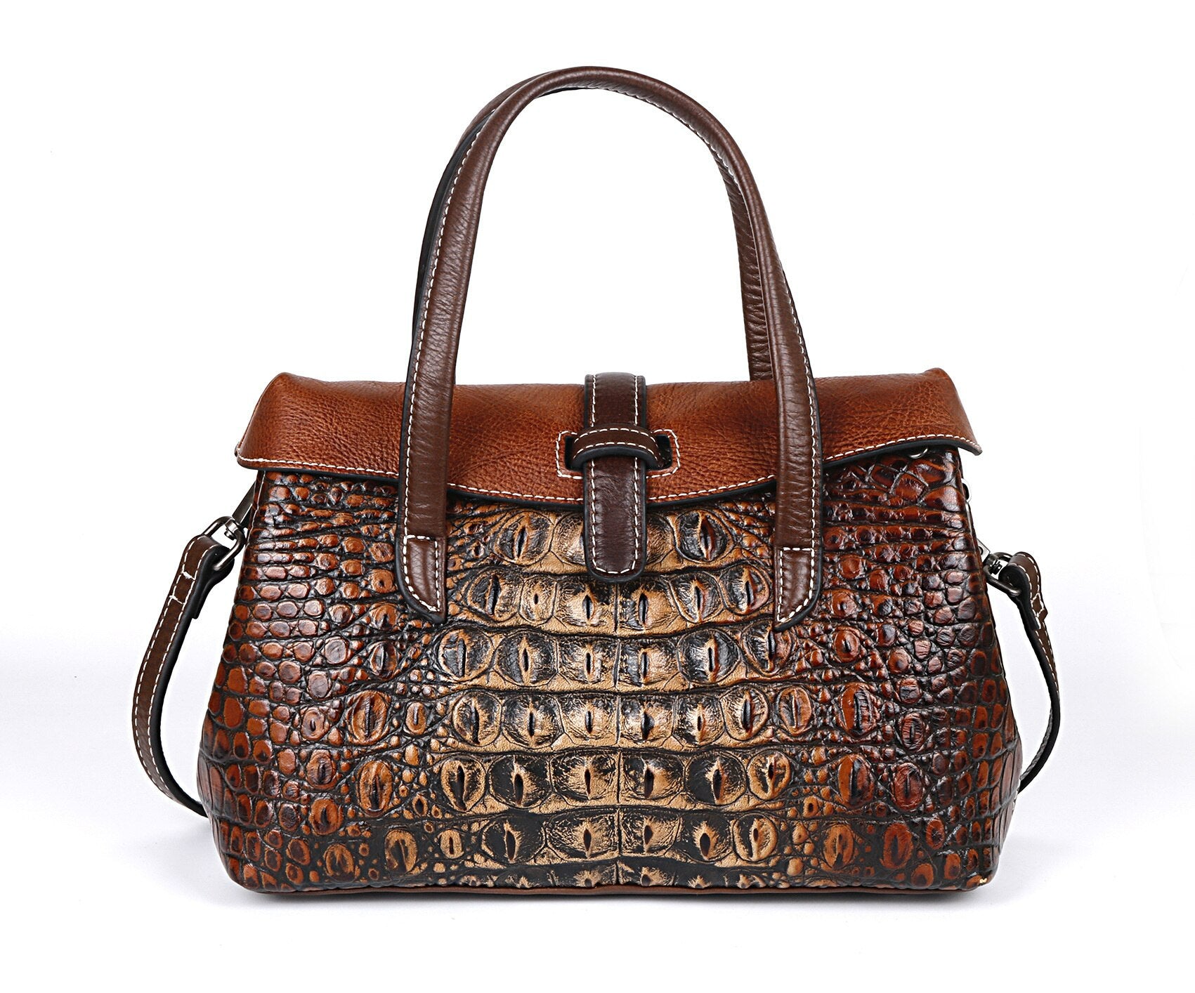 Genuine Leather Shoulder Bag Luxury Alligator Handbag