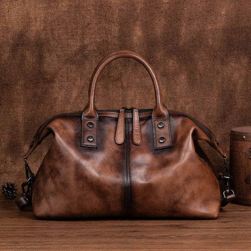 Brown Leather Bag Brown Dumpling Handbag -   Brown leather crossbody  bag, Full grain leather bag, Dark brown leather bag