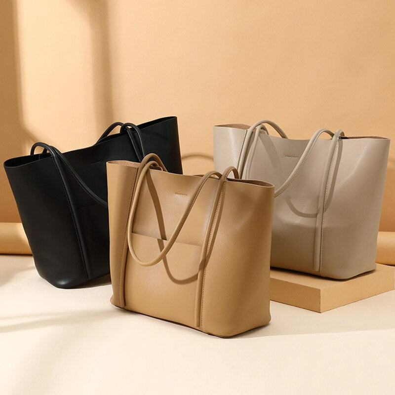 GetUSCart- Large Capacity Work Tote Bags for Women's Waterproof Leather  Purse and handbags ladies Waterproof Big Shoulder commuter Bag Fashion  Messenger Bags Brown