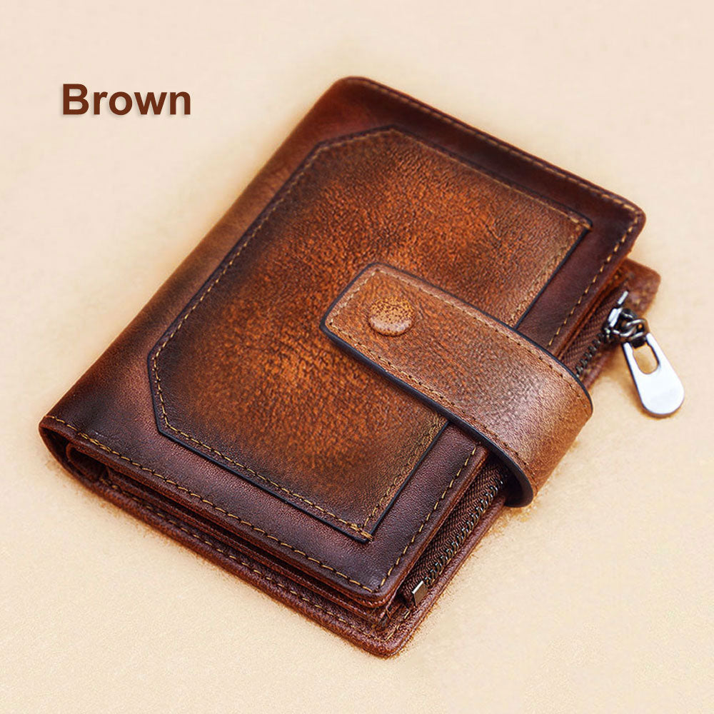 1pc classic Men's Coin Purse Vintage PU leather Wallet for men 3 fold  Credit Card Holder Money Bag Wallet man | SHEIN