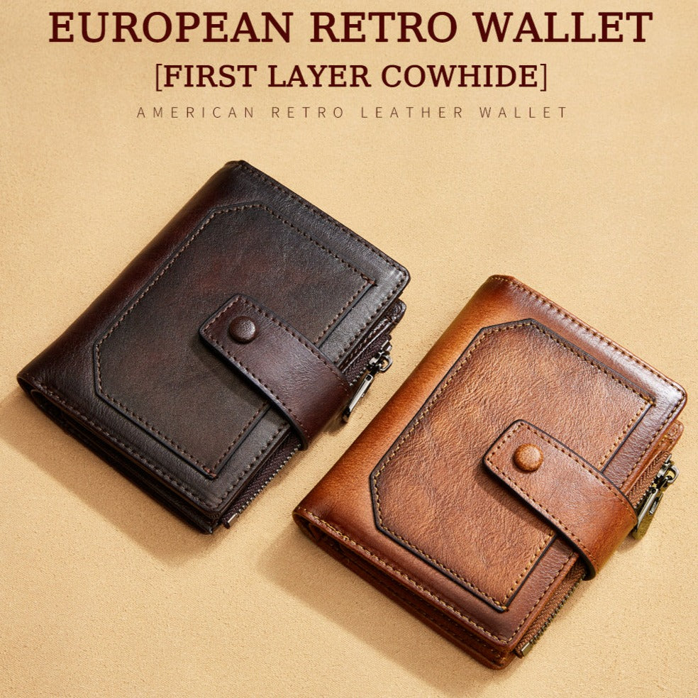 Vintage Genuine Leather Men's Wallet - Scraften