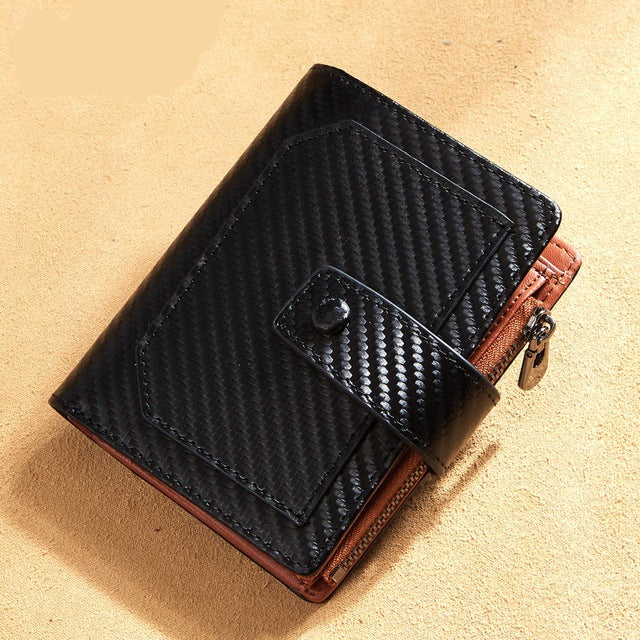 100% Genuine Leather Wallet For Men Male Brand Vintage Handmade Short Small Men's  Purse Card Holder With Zipper Coin Pocket Bag - AliExpress