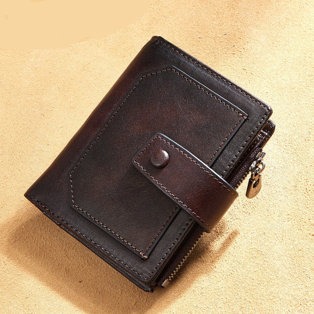 New Casual Genuine Leather Small Wallet For Men Male Slim Purse Man Credit  Card Holder Mini Pocket Money Bag 4 Colors - AliExpress